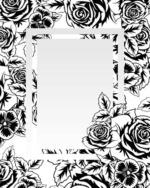 Frame met bloemen — Stockvector