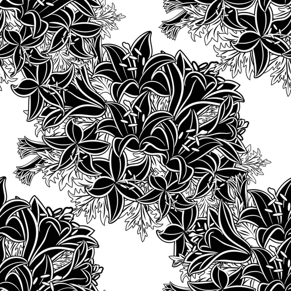 Modèle monochrome sans couture — Image vectorielle