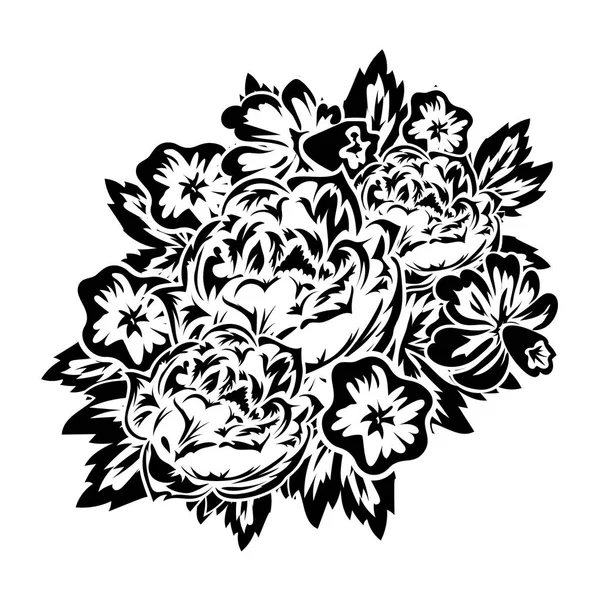 Blumenstrauß monochrom — Stockvektor
