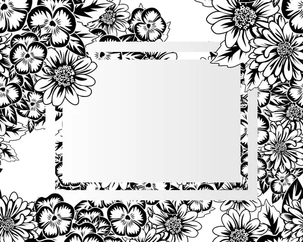 Frame met bloemen — Stockvector