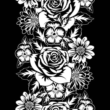 Dikişsiz tek renkli desen çiçek