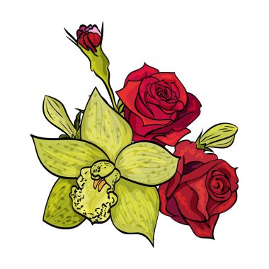 vektör buket çiçek