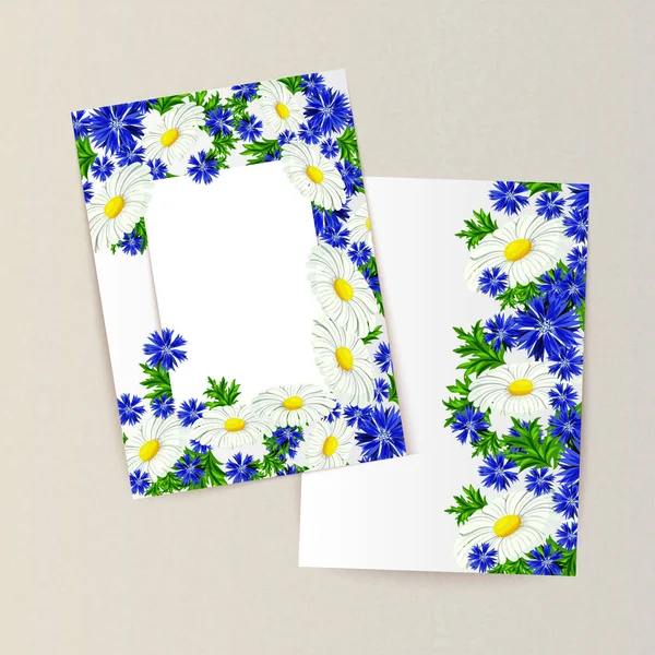 Cartão de saudação com flores —  Vetores de Stock