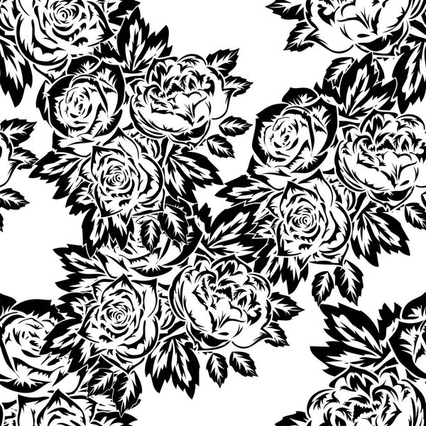 Бесшовный монохромный узор