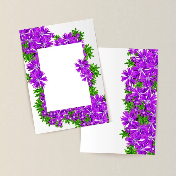 Tarjeta de felicitación con flores — Vector de stock