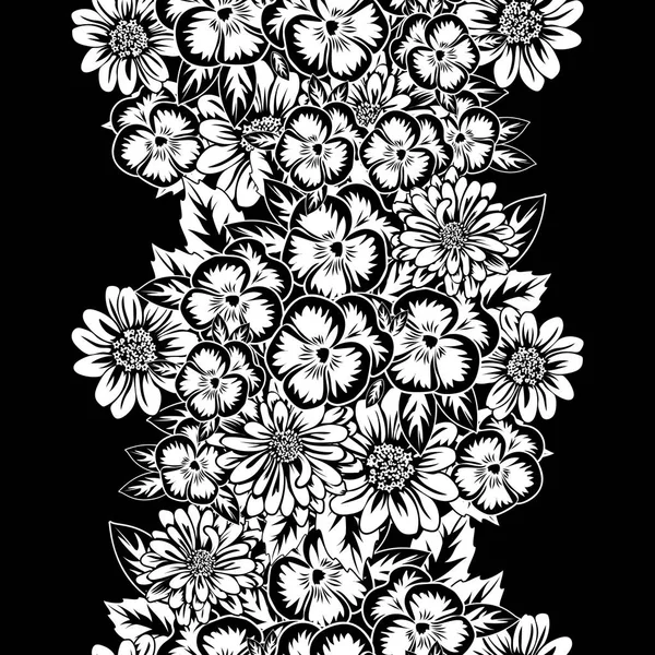 Modèle monochrome sans couture — Image vectorielle