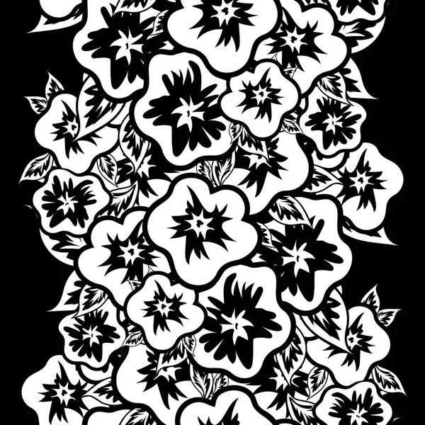 Bouquet of flowers monochrome — Stock Vector