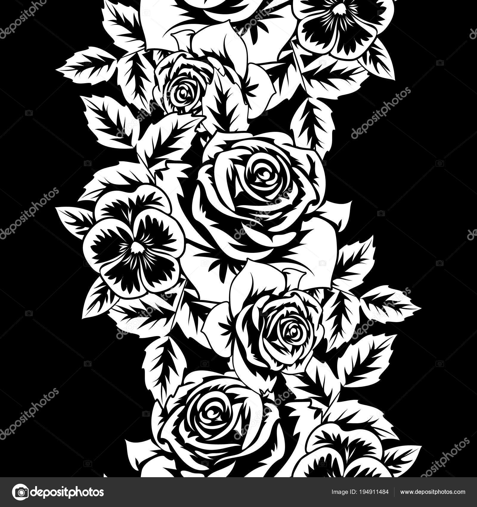 Bouquet Di Bianco E Nero Fiori Vettoriali Stock