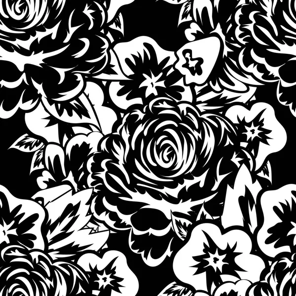 Bouquet de fleurs monochrome — Image vectorielle