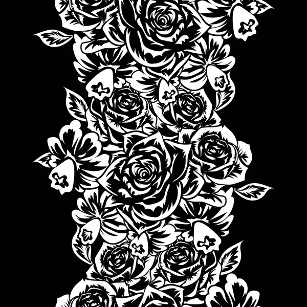 Boeket van bloemen monochroom — Stockvector