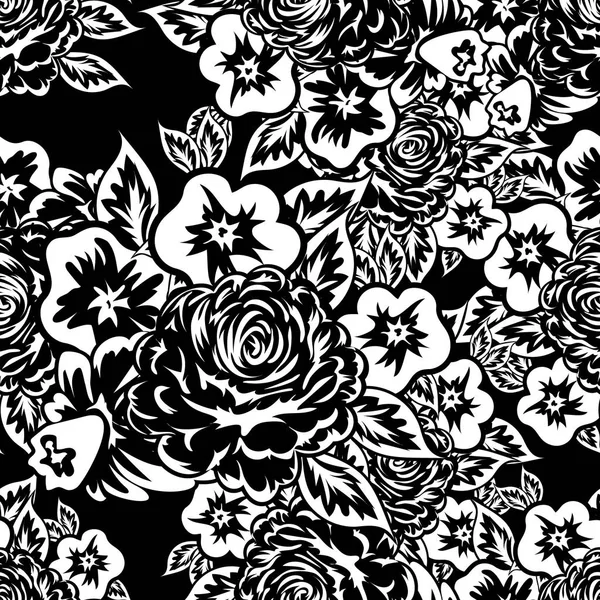 Bouquet de fleurs monochrome — Image vectorielle