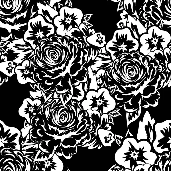 Bouquet de fleurs monochrome — Image vectorielle