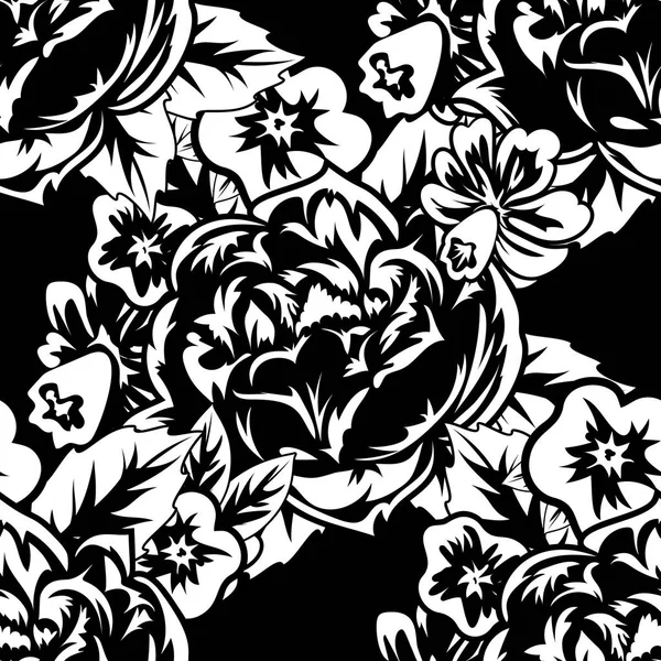 Bouquet de fleurs monochrome — Image vectorielle