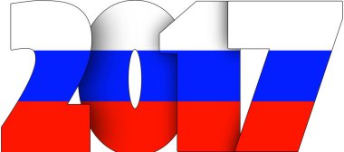 Rusya'nın bayrak beyaz bir zemin üzerine 2017 numaraları