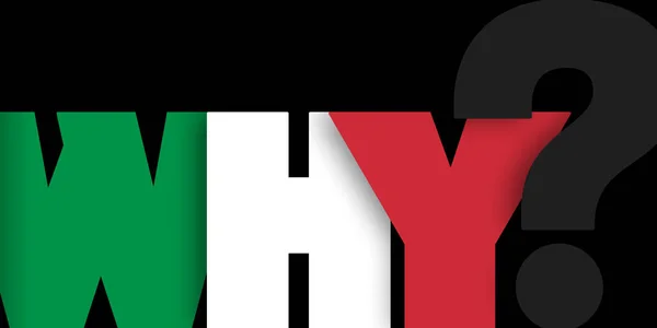 Питання чому в кольори італійський прапора — стокове фото