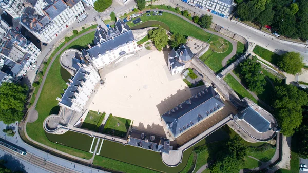 Aerial photography of Nantes castle, Le chateau des Ducs de Bretagne — 스톡 사진