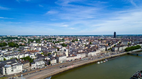 Aerial view on Nantes city center, France — Stock Photo, Image
