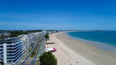 Aerial view on La Baule Escoublac bay in Loire Atlantique