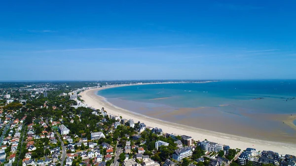 Aerial view on La Baule Escoublac bay in Loire Atlantique