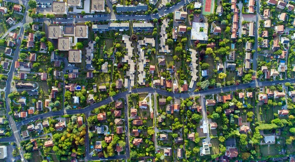 Vista aérea de una zona residencial de Andresy — Foto de Stock