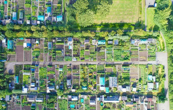 Aerial photo of vegetable gardens in Oudewater — Stock Photo, Image