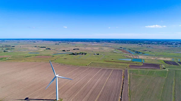 Letecký snímek Větrná turbína Bouin, Francie — Stock fotografie