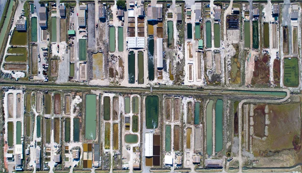 Aerial photography of oyster farms in Bouin, France — Stock Photo, Image