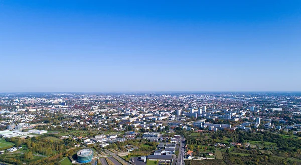 Foto aérea do centro da cidade de Nantes — Fotografia de Stock