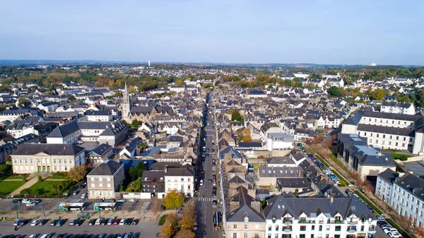 Aerial photography of Pontivy city center — Stock Photo, Image