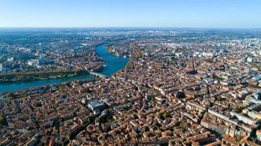 Toulouse şehir merkezinin hava fotoğraf