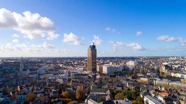 Aerial photo of Nantes city center — Stock Photo, Image