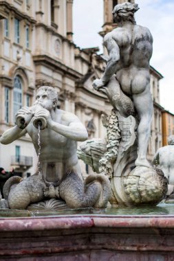 Fontana Del Moro in Piazza Navona, Rome, Italy
