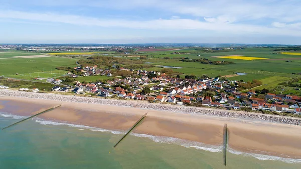 Aerial view of Sangatte beach, France — Stock Photo, Image