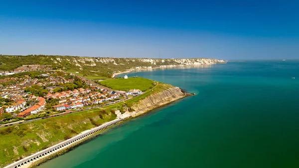 Aerial photography of the english coast in Folkestone, Kent — Stock Photo, Image