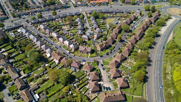 Photographie aérienne de maisons à Folkestone, Kent, Angleterre — Photo