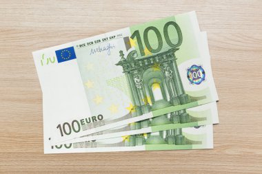 One hundred euro banknotes clipart