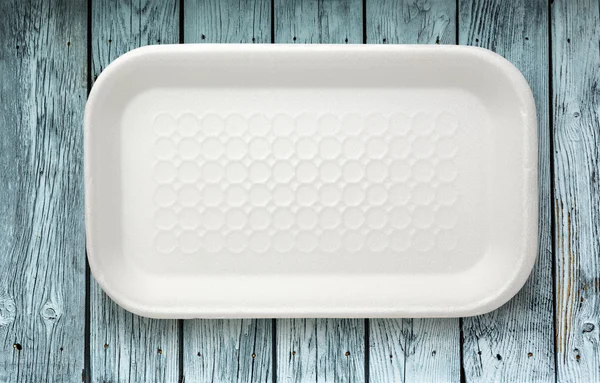 Empty clean white plastic food container — Stock Photo, Image