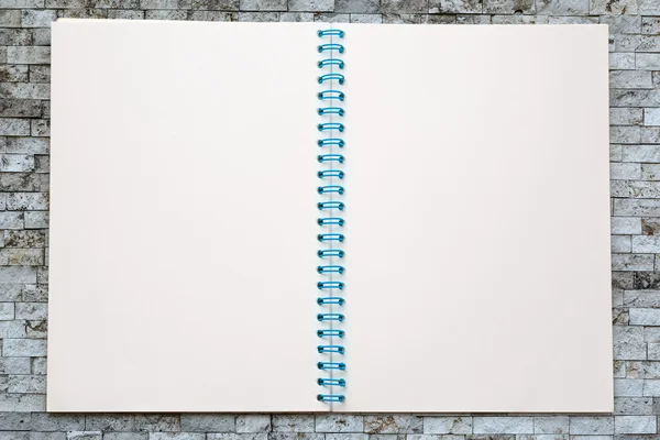 Jeden otevřenou prázdnou notebook — Stock fotografie