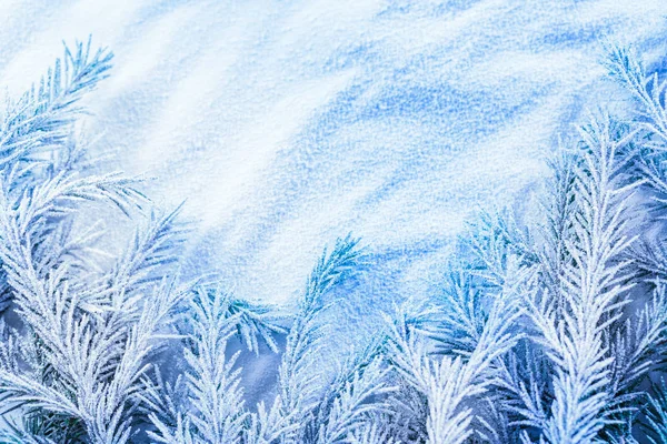 Christmas background with snow — Stock Photo, Image