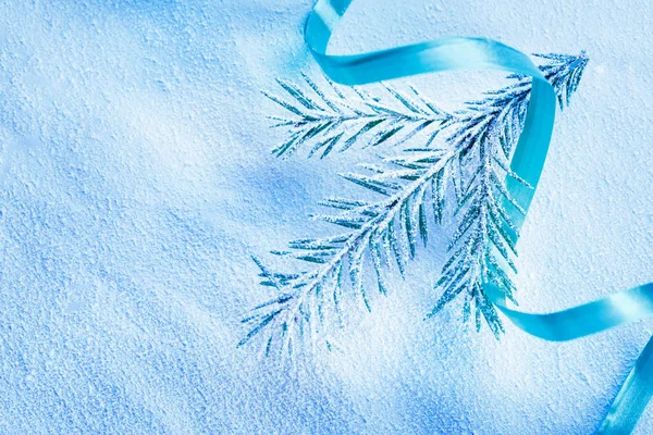 Christmas background with snow — Stock Photo, Image