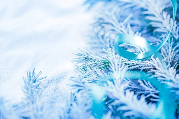 Christmas background with snow — Stock Photo, Image