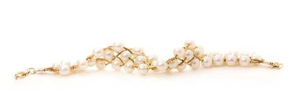 Bracelet avec perles blanches — Photo