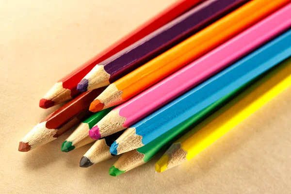 Palette of colorful pencils Stock Image