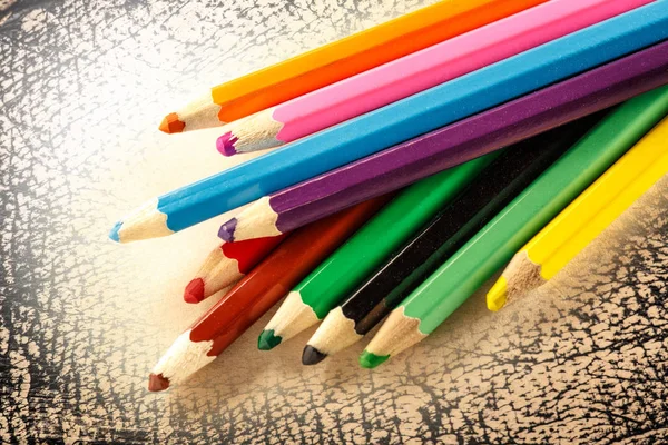 Palette of colorful pencils — Stock Photo, Image
