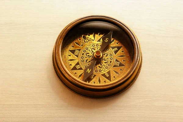 Vintage brown compass — Stock Photo, Image