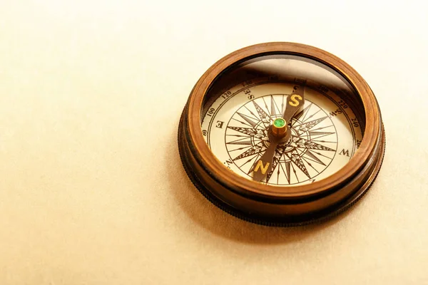 Vintage brown compass — Stock Photo, Image