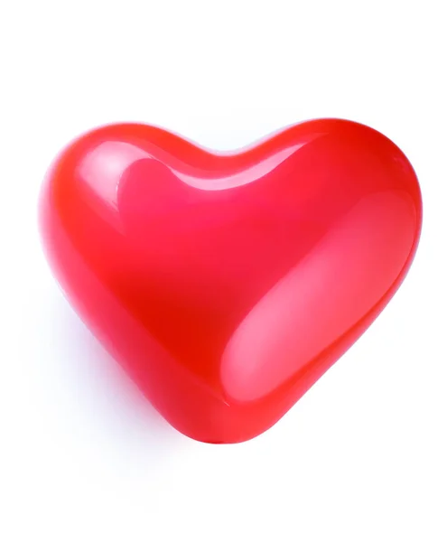 Červený balón ve tvaru srdce — Stock fotografie