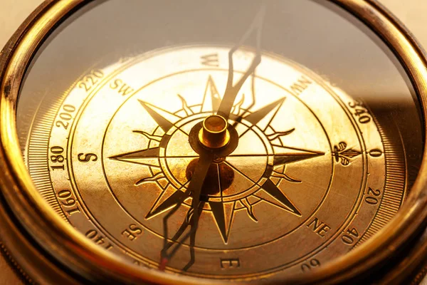 Vintage brown compass — Stock Photo, Image