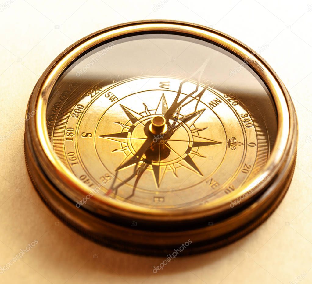 Vintage brown compass