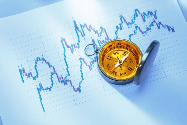 Kompass på data Diagram — Stockfoto